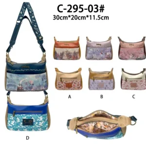 Bolso Sintético de Hombro con Diseño Muñeca Sweet Candy y 2 Compartimentos para Mujer