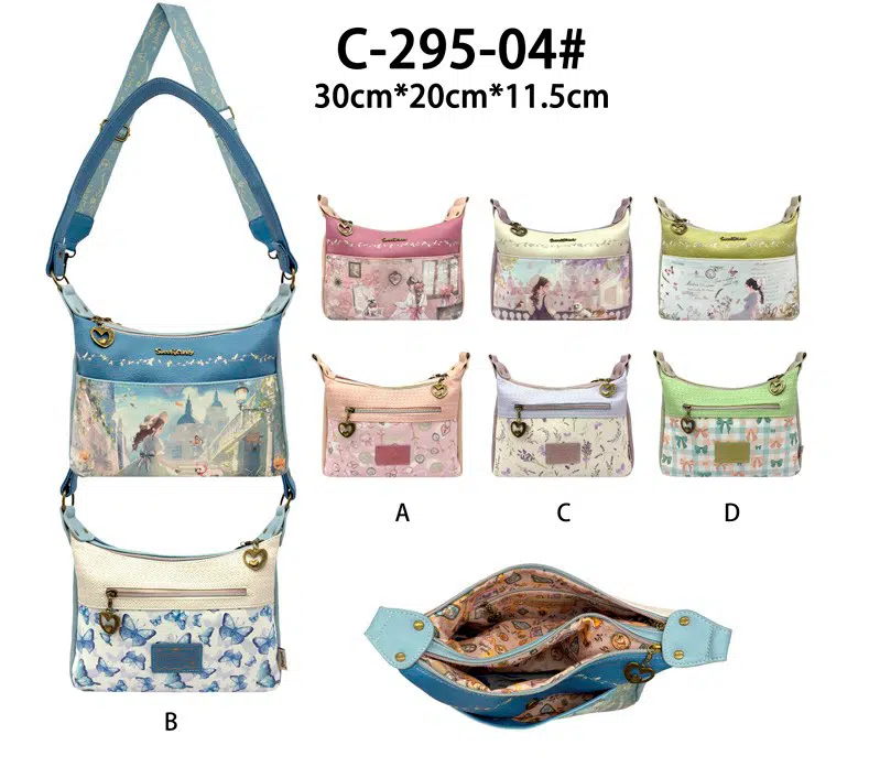 Bolso Sintético de Hombro para Mujer con Muñeca Sweet Candy, Asa Larga y 2 Compartimentos
