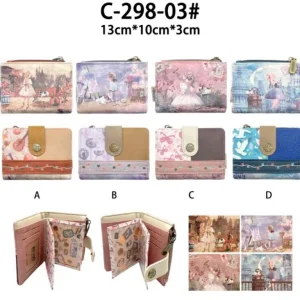 Monedero Diseño Muñeca Sweet Candy, Caja, Cremallera, Solapa y Espacio para Tarjetas para Mujer