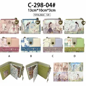 Monedero Sintético Mujer con Muñeca Sweet Candy, Caja, Solapa y Espacio para Tarjetas
