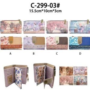 Monedero Sintético de Muñeca Sweet Candy con Caja, Cremallera y Espacio para Tarjetas