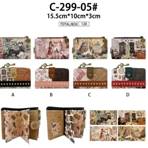 Monedero Sintético Muñeca Sweet Candy con Caja, Mini Solapa y Espacio para Tarjetas
