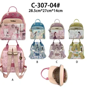 Mochila Sintética con Diseño Muñeca Sweet Candy y 5 Compartimentos Exteriores para Mujer