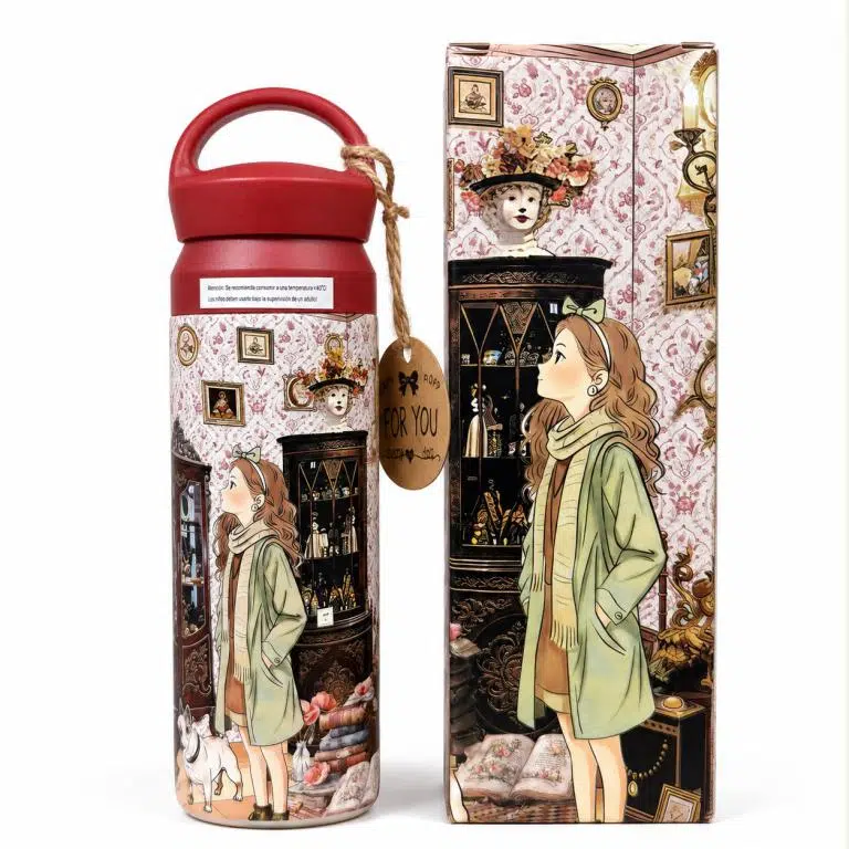 Botella Termo 500ml con Diseño de Muñeca Sweet Candy y Base Antideslizante de Mujer - Imagen 3