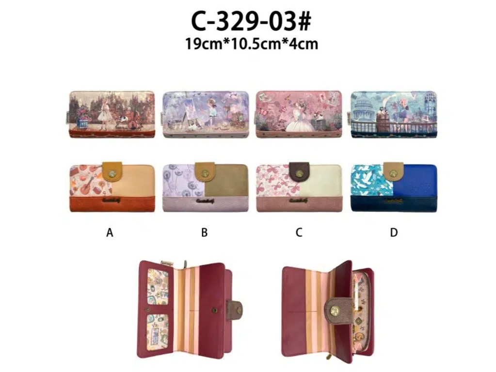 Bonito Monedero Sintético con Diseño Muñeca Sweet Candy, Espacio para Monedas y Tarjetas Mujer