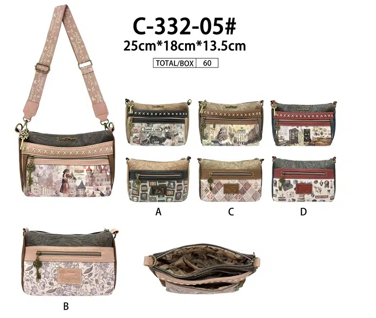 Bolso Bandolera Sintético de Mujer con Muñeca Sweet Candy y Cremalleras con Llaves - Imagen 2