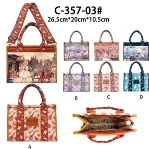 Bolso de Mano Sintético tipo Tote de Muñeca Sweet Candy con Bolsillo Frontal para Mujer