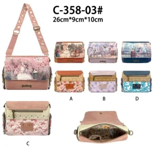 Bolso Bandolera Sintético Muñeca Sweet Candy con 3 Bolsillos Exteriores con Cremallera para Mujer