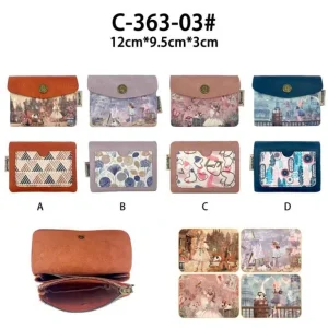 Monedero Sintético Compacto Muñeca Sweet Candy con Lata, Solapa y 3 Compartimentos para Mujer