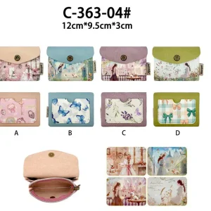 Monedero Sintético Compacto para Mujer con Muñeca Sweet Candy, Lata y Compartimento Trasero