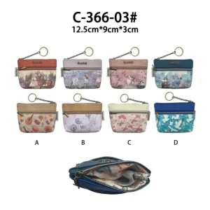 Monedero Sintético y Compacto con Muñeca Sweet Candy, Anilla y 3 Bolsillos para Mujer