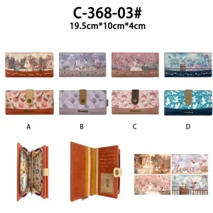 Cartera Sintética con Diseño Muñeca Sweet Candy, Caja y Espacio para Tarjetas de Mujer