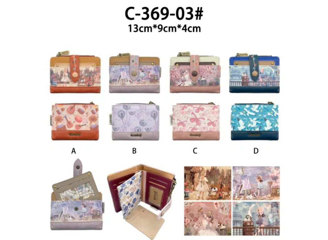 Monedero Sintético y Compacto con Muñeca Sweet Candy, Caja y Tarjetero Extraíble de Mujer - Imagen 2
