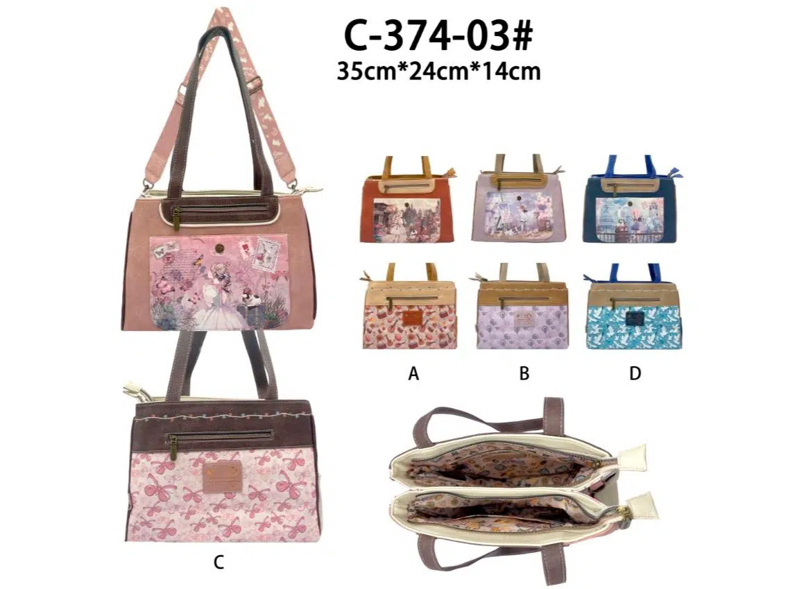Bolso de Hombro Sintético de Mujer con Muñeca Sweet Candy, Gran Capacidad y 5 Compartimentos