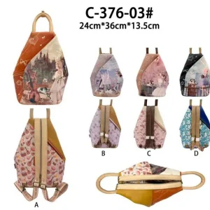 Mochila Sintética Antirrobo Muñeca Sweet Candy para Mujer con Bolsillos Exteriores y Correas con Cremallera