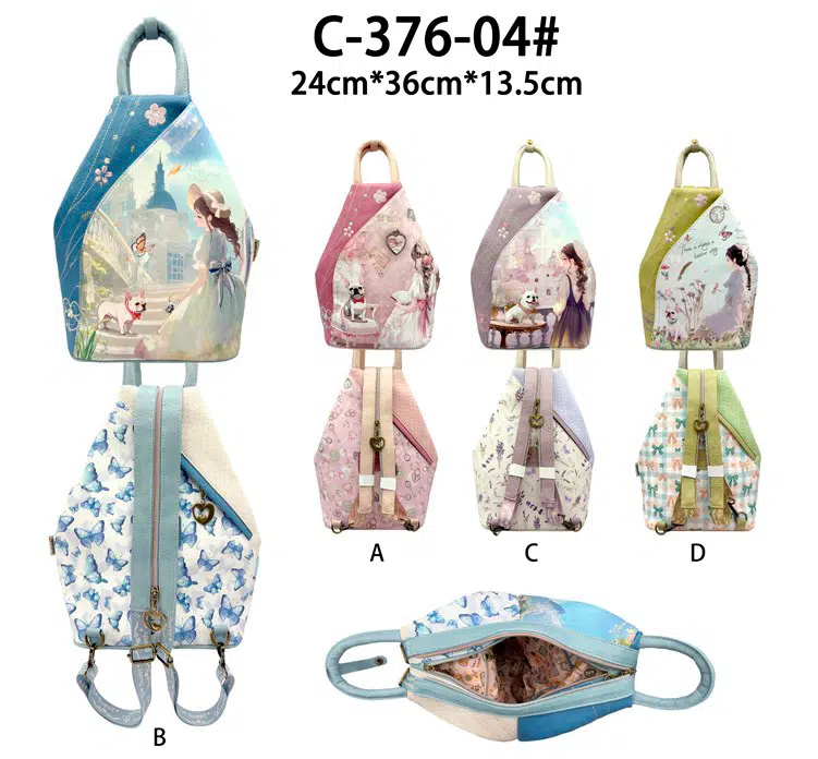 Mochila Sintética Antirrobo Mujer con Muñeca Sweet Candy, Correas con Cremallera y Bolsillos Exteriores - Imagen 2