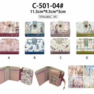 Monedero Sintético y Compacto de Mujer Muñeca Sweet Candy con Caja y Espacio para Tarjetas