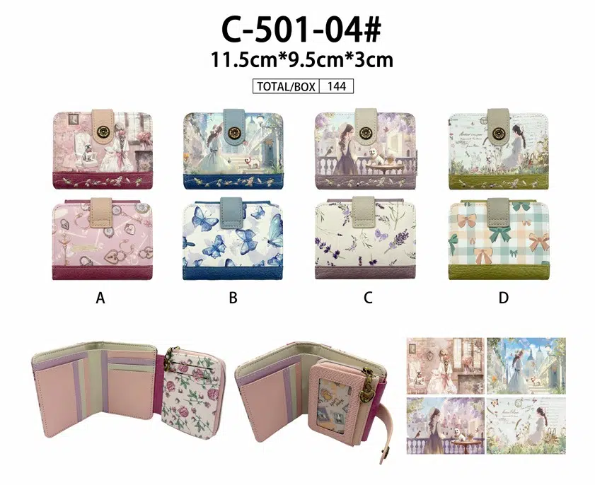 Monedero Sintético y Compacto de Mujer Muñeca Sweet Candy con Caja y Espacio para Tarjetas