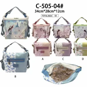 Bolso-Mochila Sintético de Mujer con Muñeca Sweet Candy, Asa Ajustable y Bolsillo Trasero