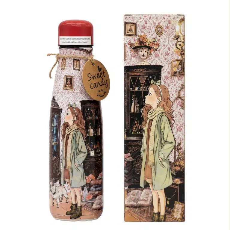 Botella Termo 500ml para Mujer con Diseño de Muñeca Sweet Candy, Caja y Base Antideslizante - Imagen 5