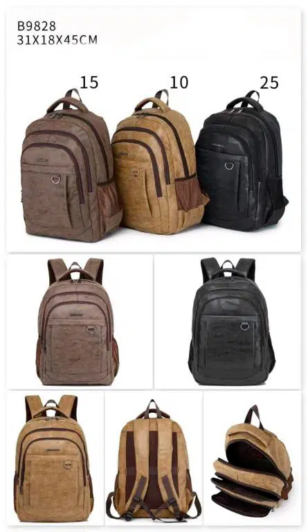 Mochila Sintética de Hombre con Gran Capacidad y Multicompartimentos Organizadores - Imagen 2