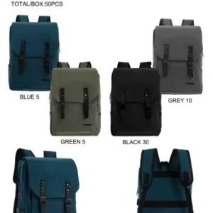 Amplia Mochila Sintética de Hombre con Colores Clásicos, Diseño Elegante y Solapa