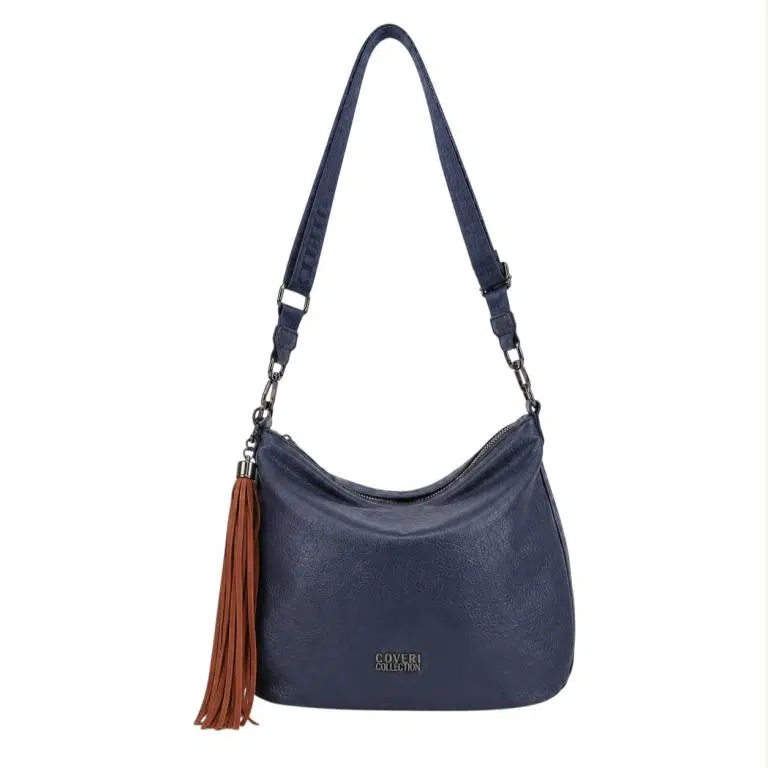 Bolso de Hombro Sintético Coveri Collection con Cremallera Inferior Decorativa y Flecos - Imagen 6