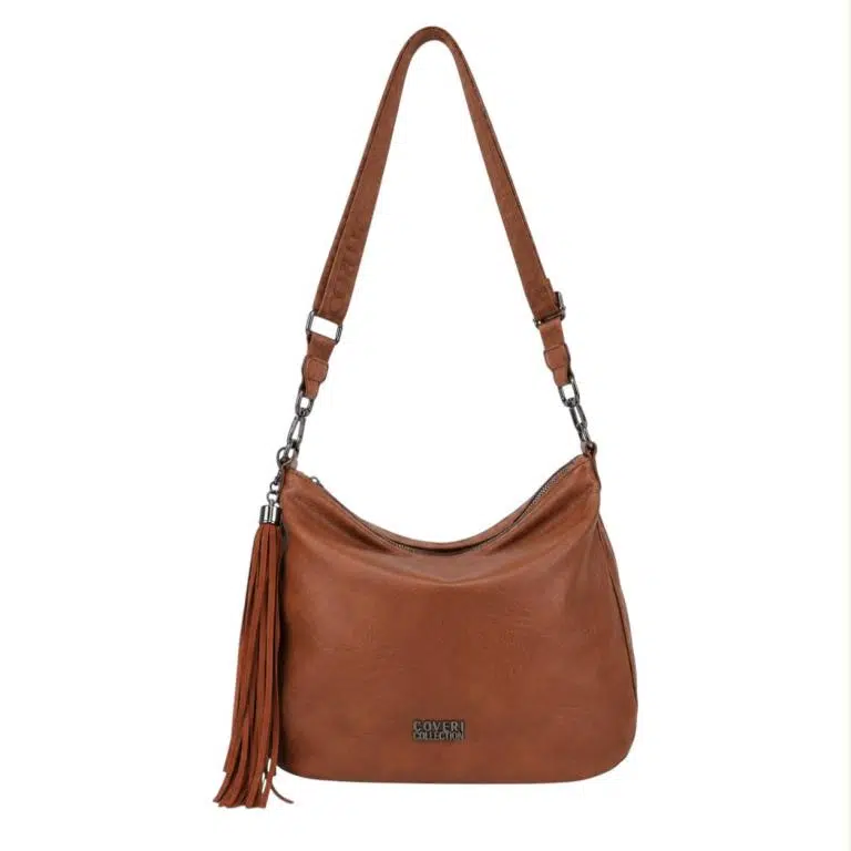 Bolso de Hombro Sintético Coveri Collection con Cremallera Inferior Decorativa y Flecos - Imagen 7