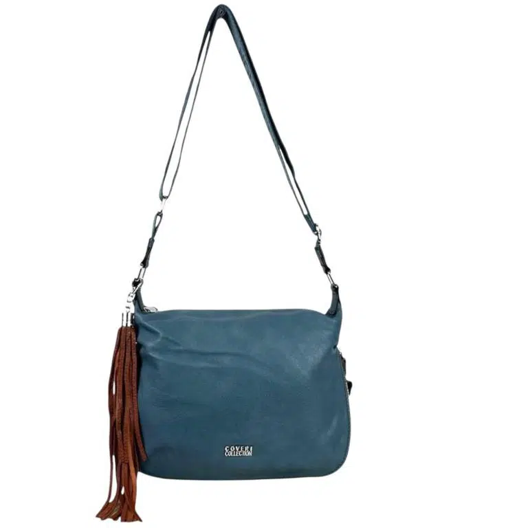 Bolso de Hombro Sintético Coveri Collection con Cremallera Inferior Decorativa y Flecos - Imagen 8