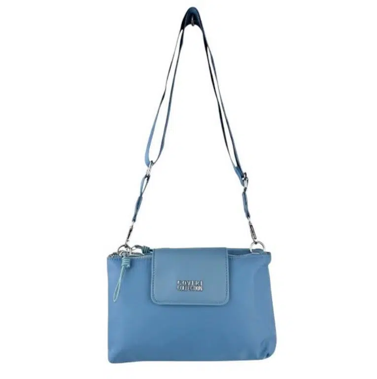 Bolso Bandolera en Nylon Coveri Collection con Mini Solapa y 2 Bolsillos con Cremallera Mujer
