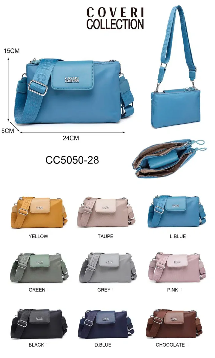 Bolso Bandolera en Nylon Coveri Collection con Mini Solapa y 2 Bolsillos con Cremallera Mujer - Imagen 3