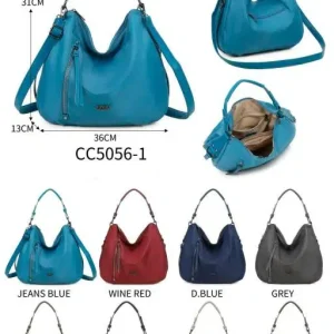 Bolso de Hombro Hobo Coveri Collection en Nylon para Mujer con 2 Bolsillos Exteriores y Cremallera