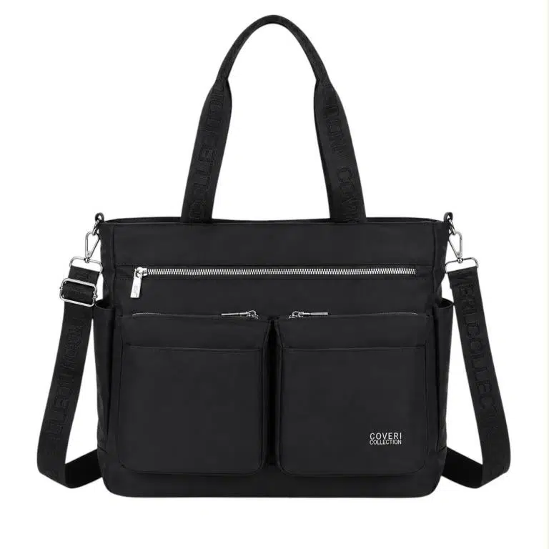 Amplio Bolso de Hombro en Nylon para Mujer con 9 Compartimentos y Gran Calidad Coveri Collection - Imagen 5