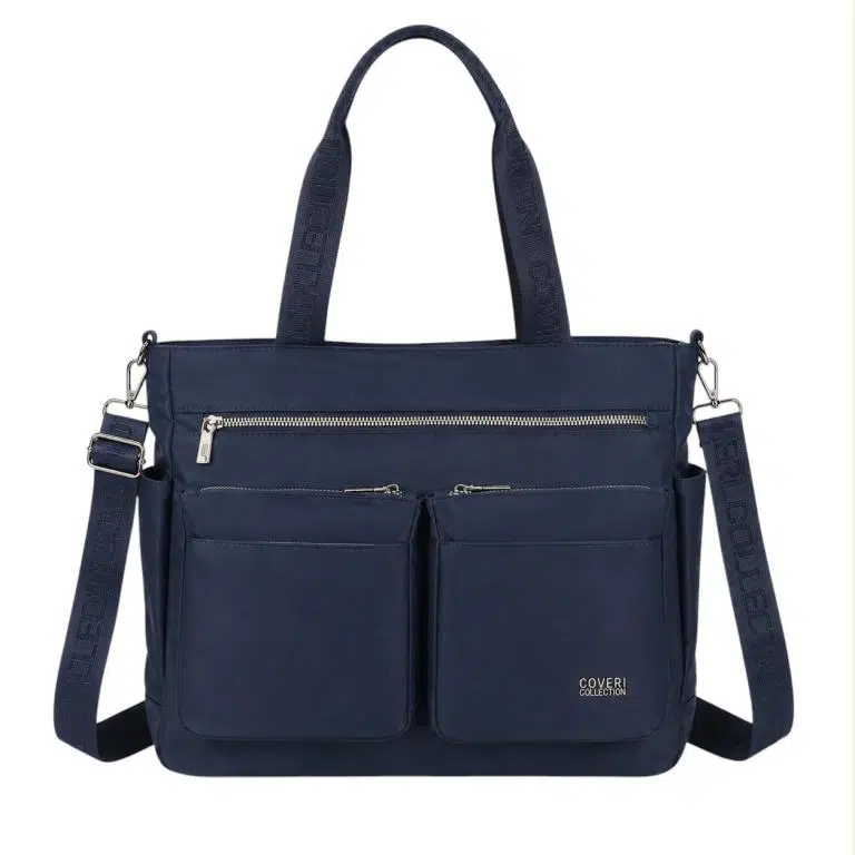 Amplio Bolso de Hombro en Nylon para Mujer con 9 Compartimentos y Gran Calidad Coveri Collection - Imagen 7