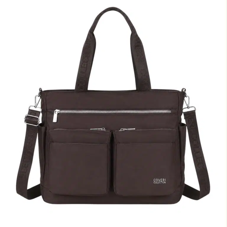 Amplio Bolso de Hombro en Nylon para Mujer con 9 Compartimentos y Gran Calidad Coveri Collection - Imagen 4