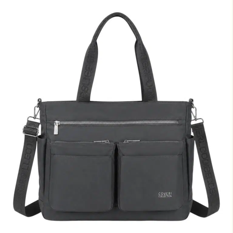 Amplio Bolso de Hombro en Nylon para Mujer con 9 Compartimentos y Gran Calidad Coveri Collection - Imagen 8