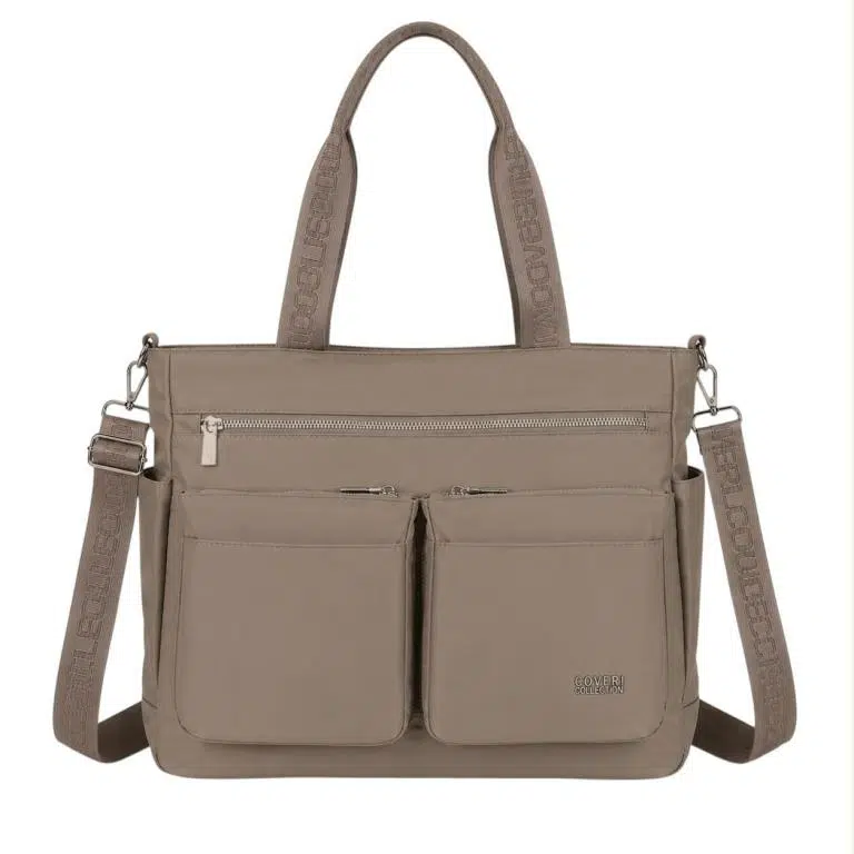 Amplio Bolso de Hombro en Nylon para Mujer con 9 Compartimentos y Gran Calidad Coveri Collection - Imagen 3