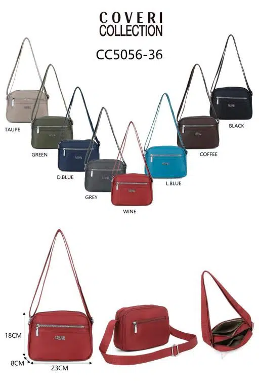 Bolso Bandolera Coveri Collection en Nylon con 2 Bolsillos Exteriores y 2 Principales para Mujer - Imagen 2