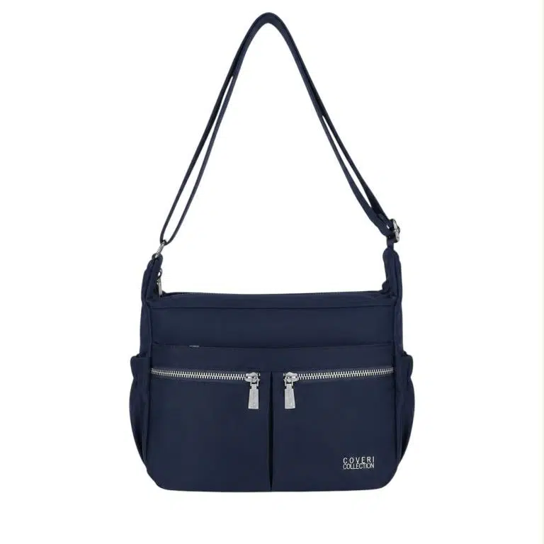 Bolso de Hombro en Tela Nylon Coveri Collection con 6 Bolsillos Exteriores y Cremallera Mujer - Imagen 5