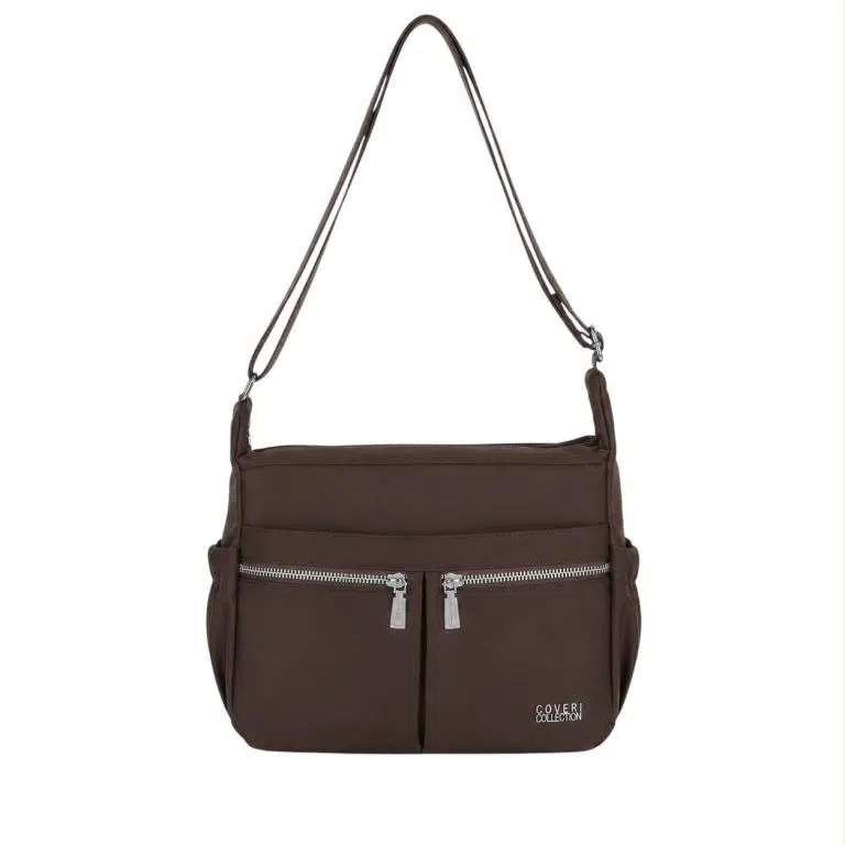 Bolso de Hombro en Tela Nylon Coveri Collection con 6 Bolsillos Exteriores y Cremallera Mujer - Imagen 7