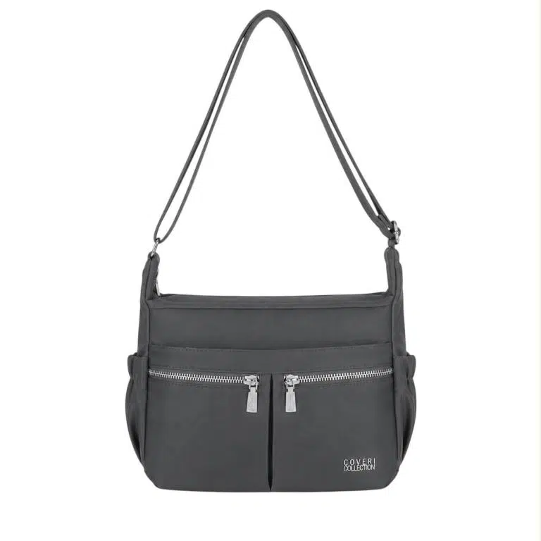 Bolso de Hombro en Tela Nylon Coveri Collection con 6 Bolsillos Exteriores y Cremallera Mujer - Imagen 8