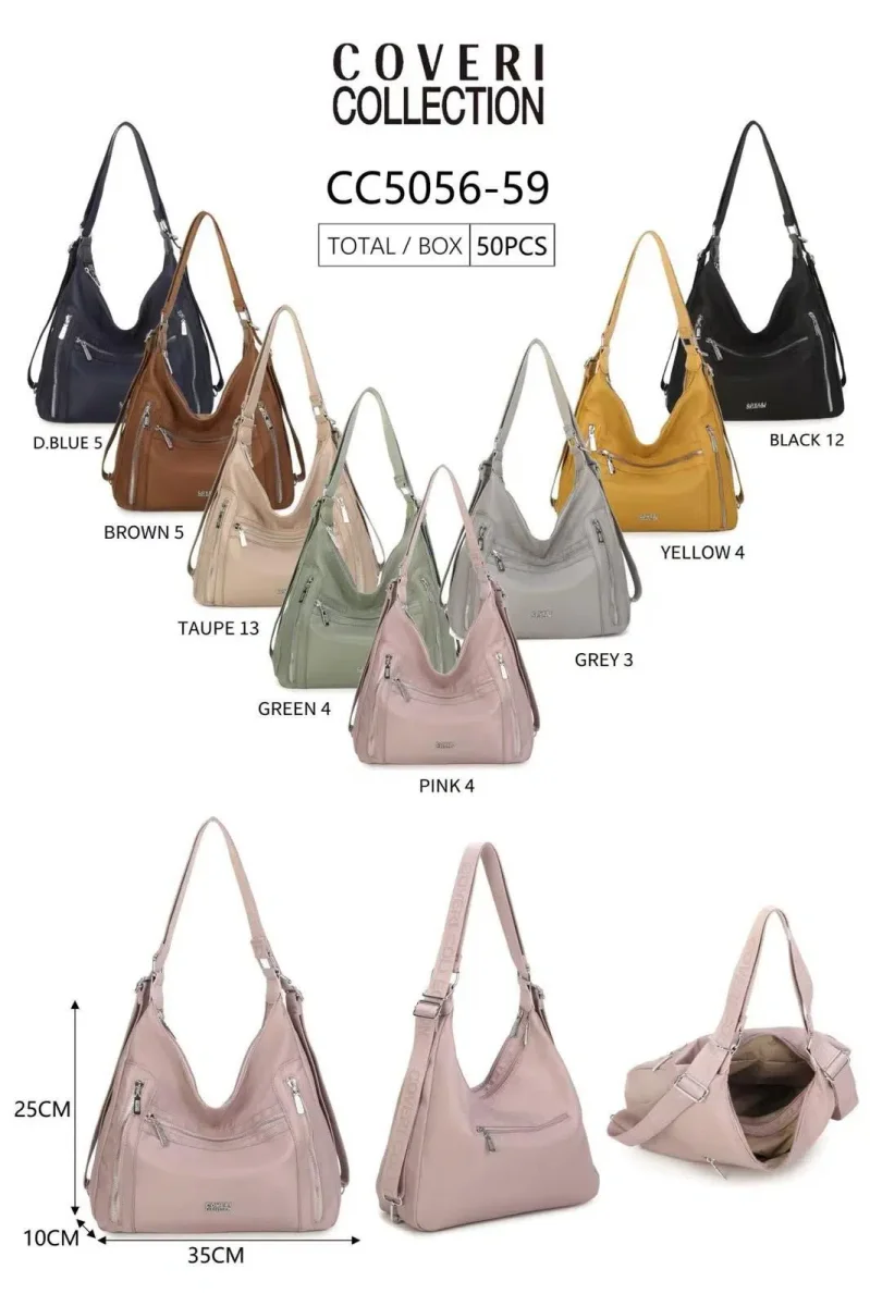 Bolso de Hombro Coveri Collection con Múltiples Bolsillos y Asa Larga para Mujer. - Imagen 2