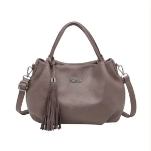 Bolso de Mano Sintético Coveri Collection con Flecos Decorativos y Bolsillo Trasero Mujer
