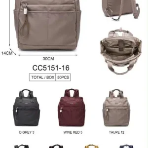 Amplia Mochila en Nylon Coveri Collection con Multicompartimentos y Velcro Interno Mujer