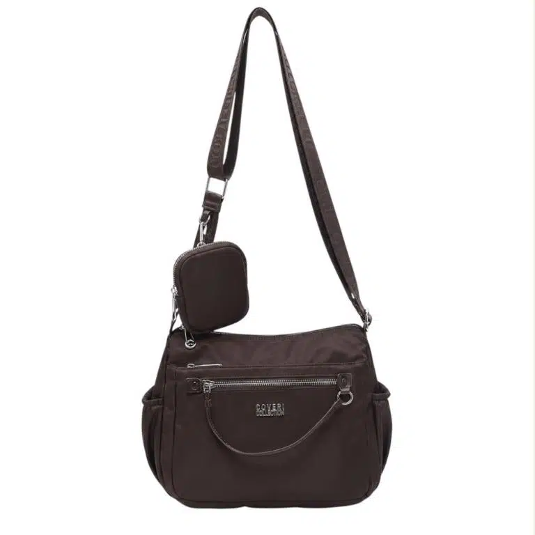 Bolso Bandolera de Mujer en Tela Nylon Coveri Collection con 6 Compartimentos y Monedero Extra - Imagen 8