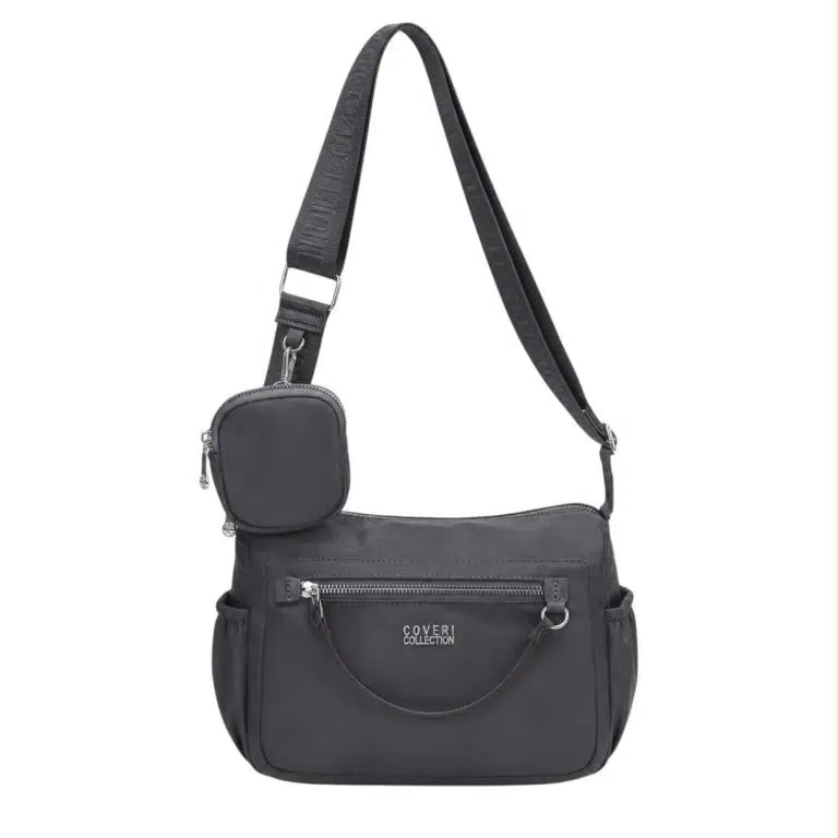 Bolso Bandolera de Mujer en Tela Nylon Coveri Collection con 6 Compartimentos y Monedero Extra - Imagen 4