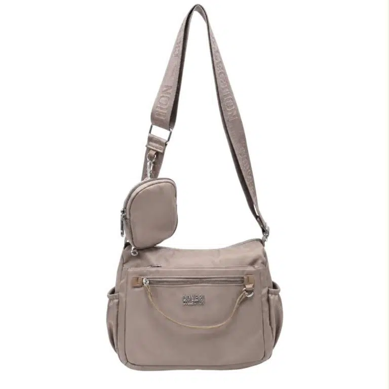 Bolso Bandolera de Mujer en Tela Nylon Coveri Collection con 6 Compartimentos y Monedero Extra - Imagen 9