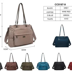 Amplio Bolso de Nylon para Mujer con Multicompartimentos Coveri Collection