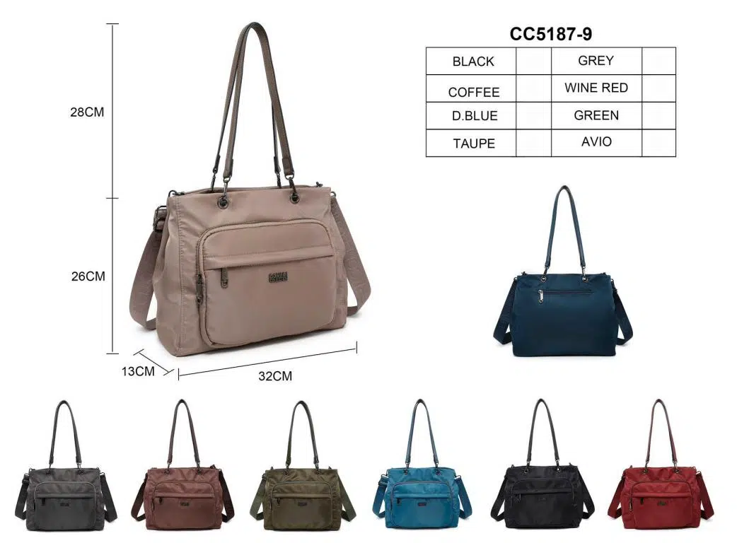 Amplio Bolso de Nylon para Mujer con Multicompartimentos Coveri Collection