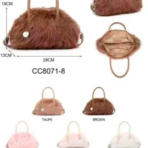 Bolso de Mano Coveri Collection con Pelo Sintético, Cremallera y Bolsillos Internos para Mujer